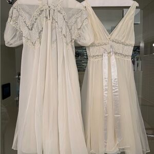 Vintage 1950s Eye Ful by Ruth Flaum Nylon Robe & Nightgown Set/ Mint Condition